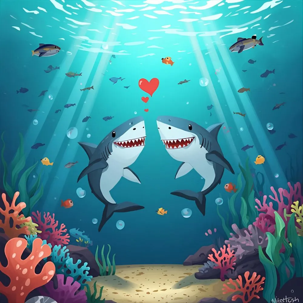Romantic Shark Puns for Lovebirds