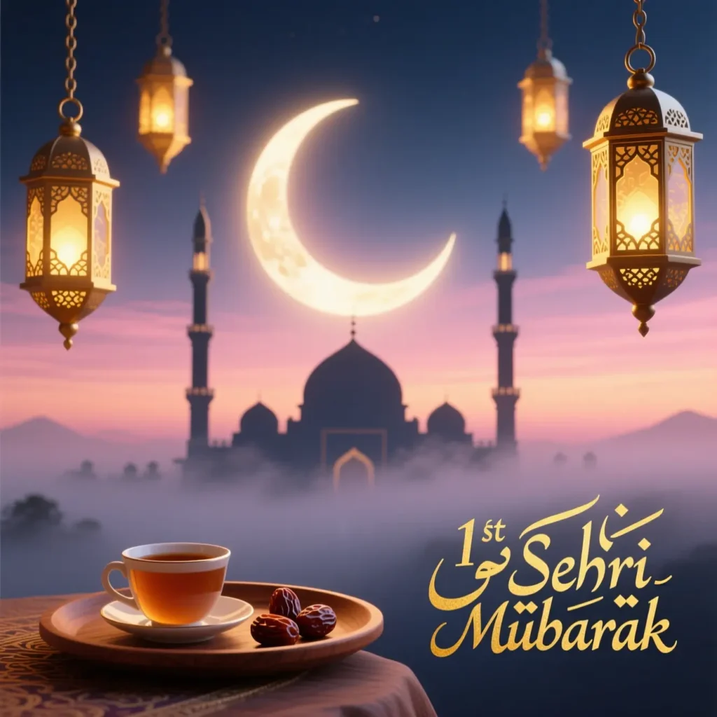 🌙 Ramzan Ki 1 Sehri Mubarak Wishes Quotes Images