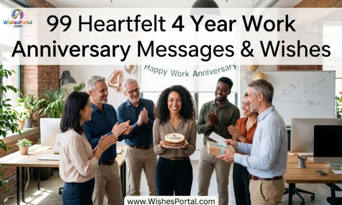 99 Heartfelt 4 Year Work Anniversary Messages & Wishes