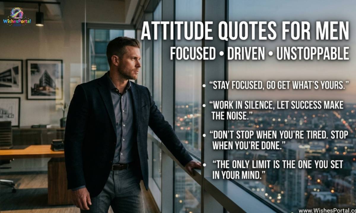Attitude Quotes for Men — Focused, Driven, Unstoppable