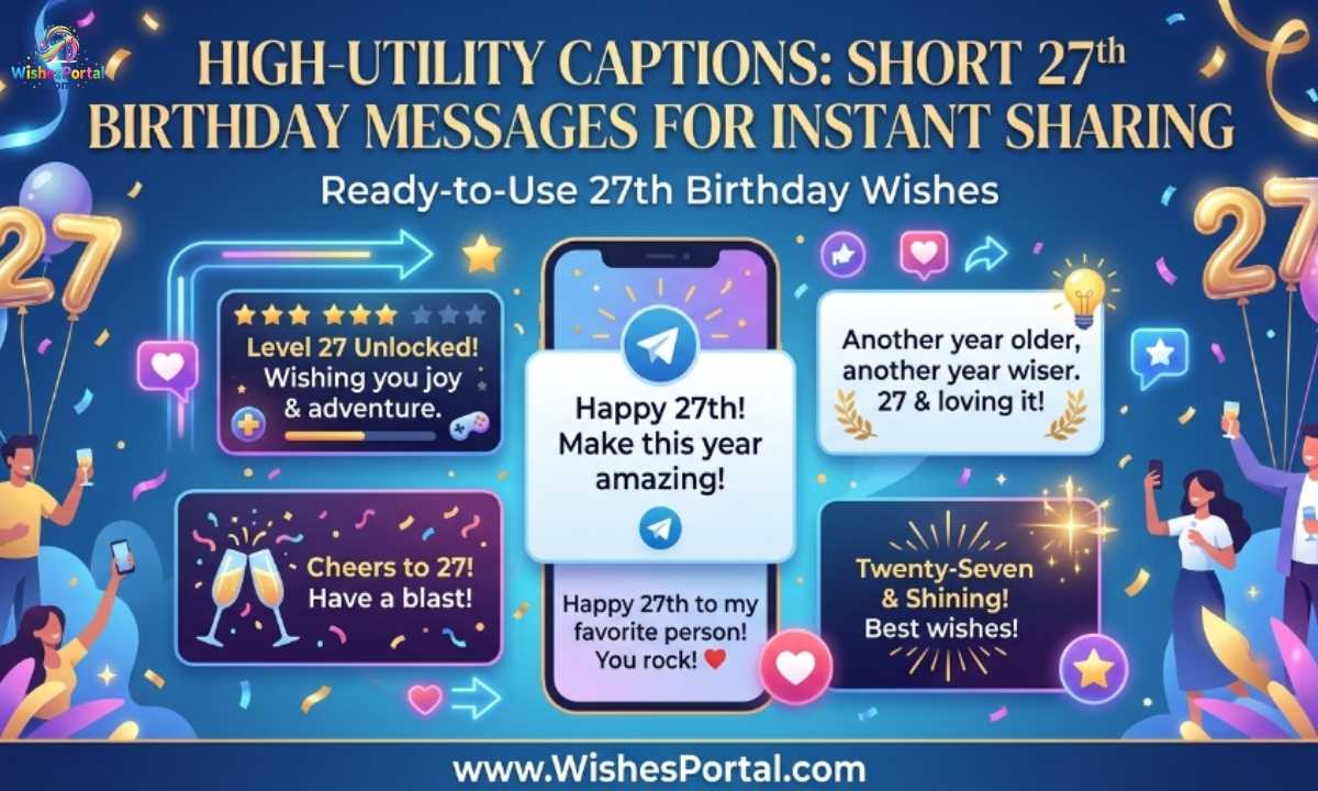 High-Utility Captions: Short 27th Birthday Messages for Instant Sharing